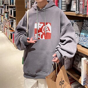 港风秋季卫衣连帽印花学生宽松外套潮A071-W551-P45,男装卫衣,电商A071
