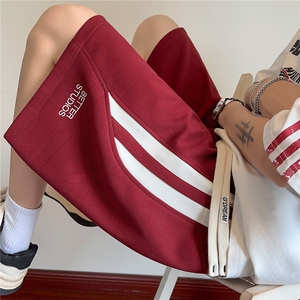 潮牌刺绣高街条纹拼接抽绳凉感撞色短裤X416B-1-DK3106-特P28控58图片