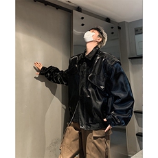 秋季小众解构垫肩夹克金属分割设计感外套男XZ514-2-24236-P128，男装夹克，星座514-2(原B239)