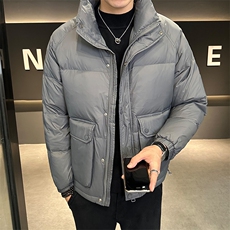 2025冬季新款立领羽绒服纯色休闲时尚潮流大口袋保暖YR8023-P185，男装羽绒服，电商A413