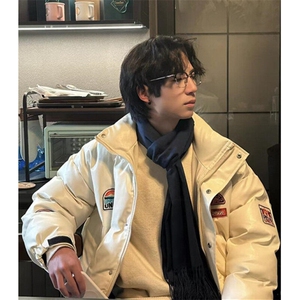 PU皮棉衣外套男冬季加厚宽松痞帅立领棉服机车赛车服 M2918图片
