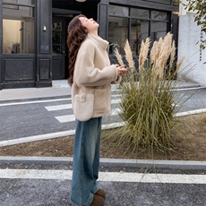 现货新款水貂毛皮毛一体软糯环保绿色皮草配包包p215-k328，女装羊羔毛/颗粒绒，SL