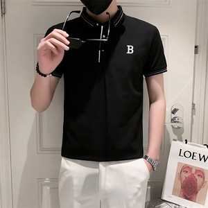 3032-P40精神小伙短袖潮男痞帅打底夏季半截袖青少年POLO衫男翻领图片