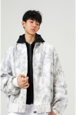可二开假两件扎染大码M-5XL飞行夹克100%聚酯纤维JK78093P85控128，男装夹克，星座227-7