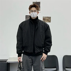 抖音得物美式潮休闲夹克春季立领纯色复古工装加厚棉服外套MF01，男装夹克，电商A443