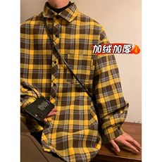 高级感宽松休闲外套保暖长袖格子衬衫男C2160-特P32/C9733-特P40，男装衬衫，电商A007