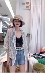 W777欧洲站女装2021潮长袖印花薄款夏季时尚宽松防晒服图片