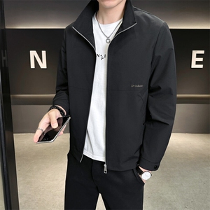 夹克男翻领韩版修身轻商务纯色刺绣外套 A329-JK5086-P95图片