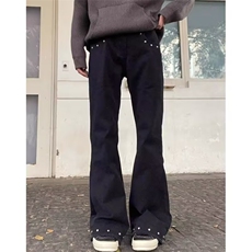 美式高街vibe铆钉微喇工装裤男cleanfit显瘦直筒长裤LX30466-P45，男装工装外套，星座1008