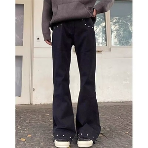 美式高街vibe铆钉微喇工装裤男cleanfit显瘦直筒长裤LX30466-P45图片