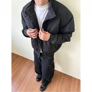 美式短款飞行员夹克男款秋季廓形工装教练外套cleanfit立领棒球服图片