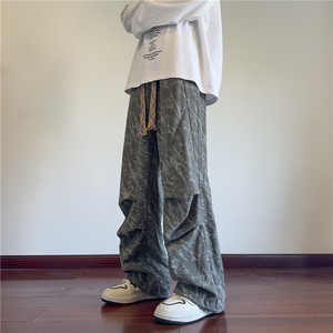 秋季新款潮流花色褶皱灯芯绒宽松休闲裤B315-K24299-特p35控68图片