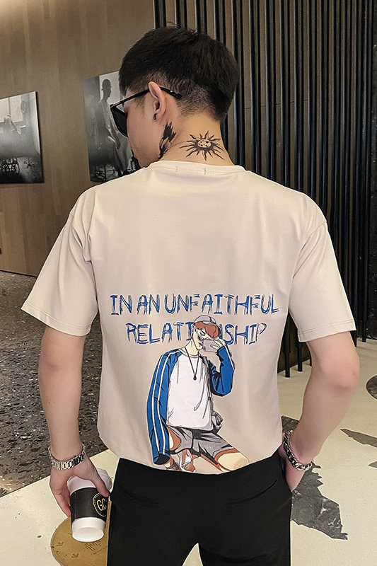 312A-1106-P35新款社会小伙短袖T恤男宽松士潮流半袖体恤F,男装T恤,星座312A-5