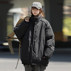 现货冬季美式休闲加厚雪山外套夹克立领纯色三防户外工装棉服，男装夹克，电商A443