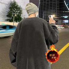 直播品质500克重磅美式做旧水洗卫衣H1350-常规特P45-加绒特P55，男装卫衣，电商A486