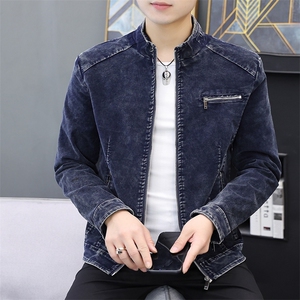 JK1856-P100牛仔外套男韩版修身立领夹克男士休闲百搭青年帅气图片