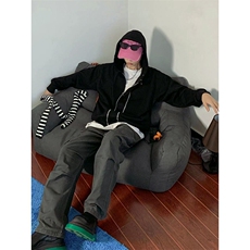 B221美式ins高街双拉链宽松开衫卫衣连帽外套SY2319-P95控128，男装卫衣，电商B221