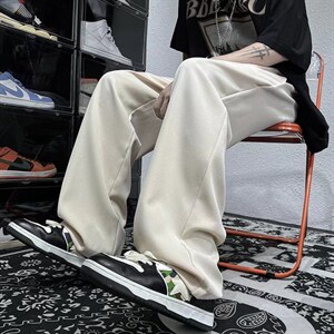 夏季灰色垂感裤子2023新款高级感微喇西裤男装休闲裤 K3384-P28图片