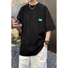 1港风弧形设计短袖T恤大码M-5XL情侣男士短袖T恤男DT8765P30控49，男装T恤，星座226-2