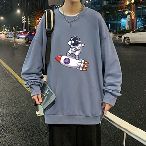 S6158-P28 加绒款-P33 秋季圆领卫衣男大码韩版宽松长袖外套图片