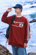 1港风字母印花图案袖子三杠织带大码M-5XL卫衣男WY77762P48控68，男装卫衣，星座226-2