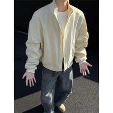 秋季美式廓形飞行夹克C6042-TP45不设计感休闲立领高街外套，男装夹克，电商A102