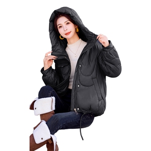 冬装新款简约时尚保暖连帽休闲棉服棉衣外套图片