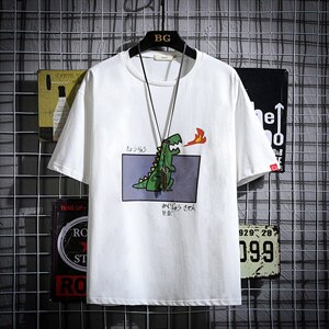 2021夏季新网格风日系大码男已注册卡通印花短袖T恤T1053-P25图片