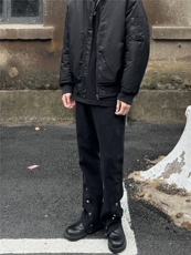 高街美式排扣牛仔裤拉链设计感直筒牛仔裤，男装牛仔裤，星座310A-4