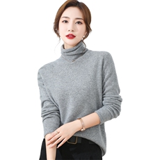 山羊绒衫女堆堆领针织打底毛衣羊毛衫女，女装羊绒衫，旭日羊绒