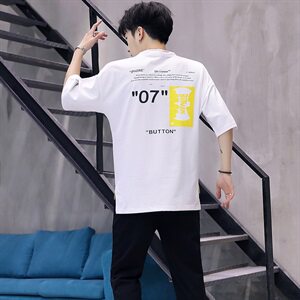 男士短袖t恤夏季新款潮流体恤青少年中休闲运动套装Y图片