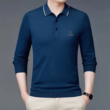 2023春季新款针织衫男士翻领毛衣中年时尚宽松休闲打底男装，男装针织衫/毛衣，电商B212（原钱塘6029）