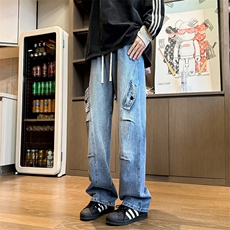松紧腰直筒牛仔裤B342-W5000-P48控78，男装牛仔裤，电商B342