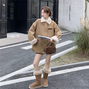 现货！现货！毛绒拼接派克羽绒服2C212-G193-P225-K328图片
