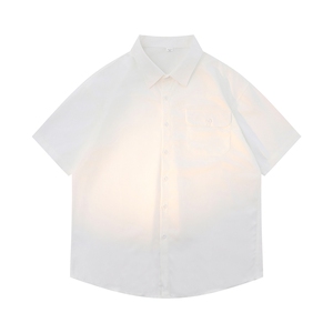 光板 得物\唯品\抖音二开 夏季纯色百搭短袖衬衣衬衫 S23特批P30图片