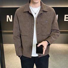 秋季外套男2025新款高端潮牌麂皮夹克上衣服A313-JK257-P145，男装夹克，电商A313