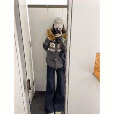 重磅北极绒座山雕大毛毛领毛衣外套冬美式复古休闲慵懒风针织开衫，男装针织衫/毛衣，电商A486