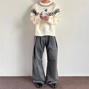 美式复古提花毛衣男老钱慵懒风秋毛衣MY2525-P59图片