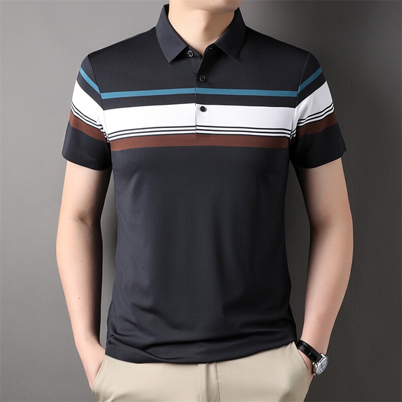 男士短袖t恤polo衫夏装上衣服男装商务翻领夏天半袖体桖2023新款,男装T恤,电商B212（原钱塘6029）