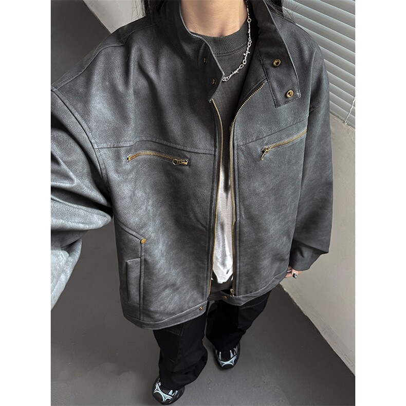 美式夹克潮百搭痞帅休闲皮衣外套Y06-P90，男装夹克，电商A132（原电商B245）