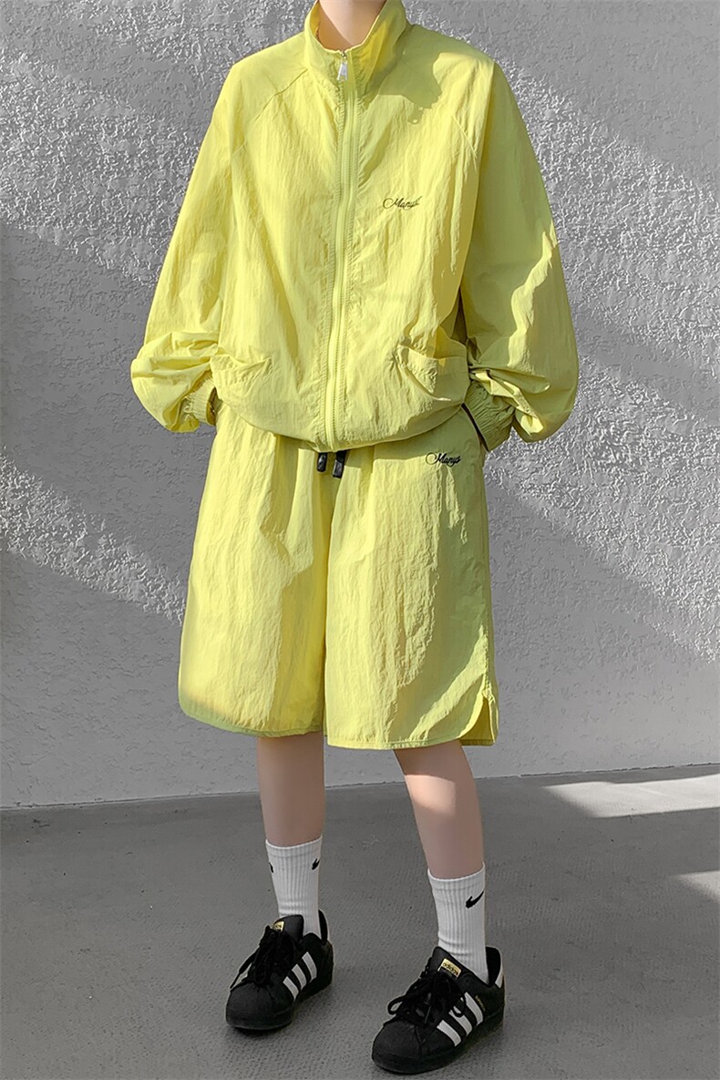 8XL-M特大码冰丝防晒服短裤套装男户外防晒衣运动外套潮TZ102P65,男装防晒衣,电商D206-1