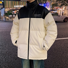 港风潮牌新款亮皮防水立领棉服潮流保暖棉衣M083S-P100控139，男装棉衣，星座717