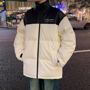 港风潮牌新款亮皮防水立领棉服潮流保暖棉衣M083S-P100控139图片