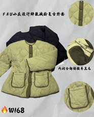 秋冬新款服拼羊羔毛，女装棉衣/棉服，FU