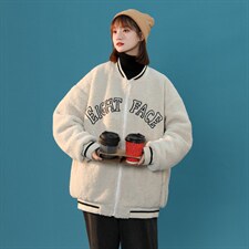 MY203-P110  棒球服羊羔毛棉衣女外套夹棉花加厚棉服厚款控138图片