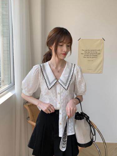 TWTIUWOO-她物翻领刺绣小衫，女装，她物