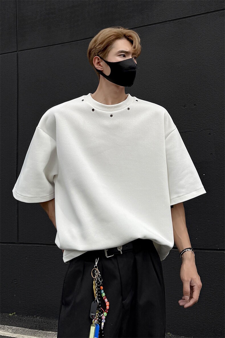 夏季宽松美式高街个性短袖潮XZ808B-WH059-P48,男装T恤,星座808B