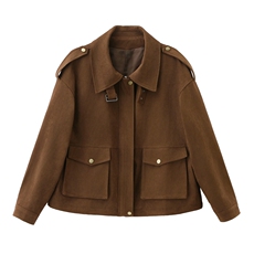 鹿皮绒外套女单件休闲风短款026年春季无鹿皮绒皮衣短外套，女装短外套，悦祺