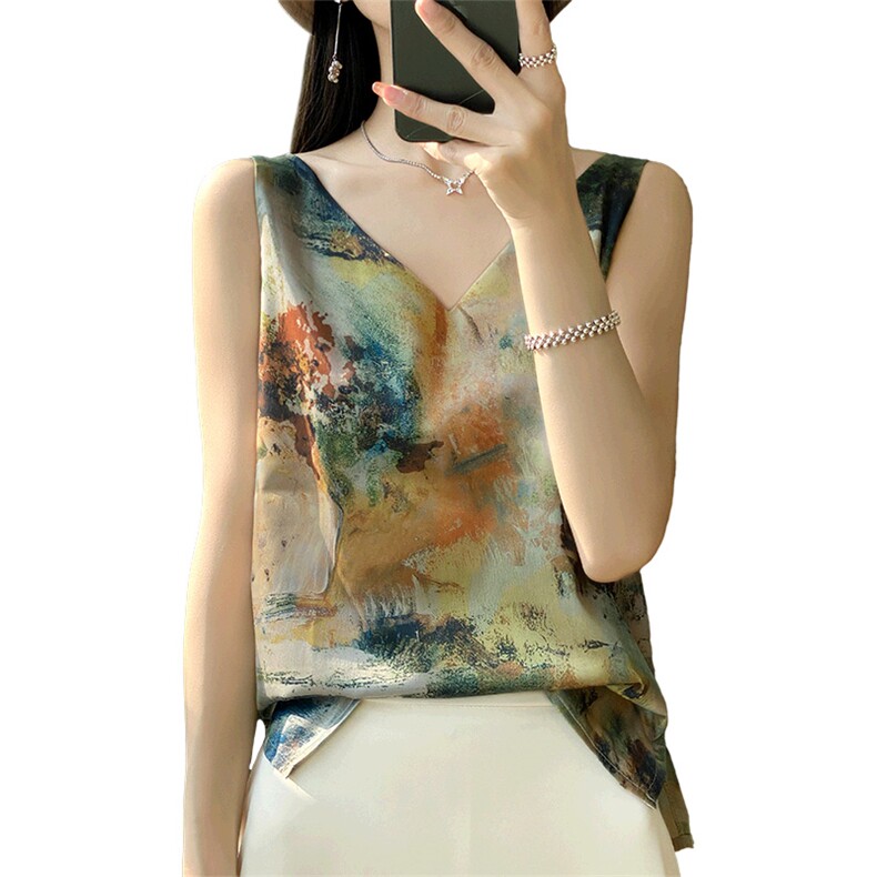 显瘦V领外穿吊带背心女夏内搭打底短款上衣,女装背心吊带,绒宛羊绒