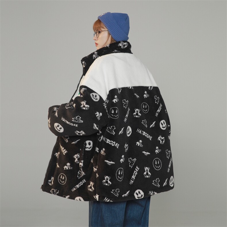 2023夹克外套拼接羊羔毛夹棉棉袄棉服羊剪绒棉衣男3322-P90控138,男装夹克,星座207